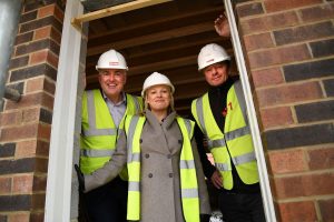 (L-R) Stephen McCoy Commercial Director at PF Burridge Construction, Emma Speight Executive Director of Assets and Growth at North Star Housing Group and Stephen Campbell Site Manager at PF Burridge Construction.